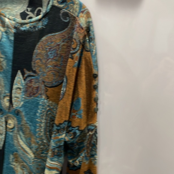 NWT Light weight Turquoise Print Sweater by Clara Sunwoo - Picture 4 of 6